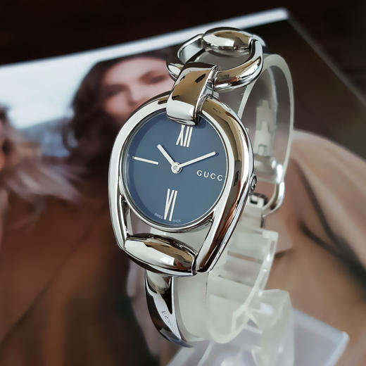 【95新】GUCCI古驰石英28MM（女款）马衔扣手镯腕表精钢230326NJM04 商品图1