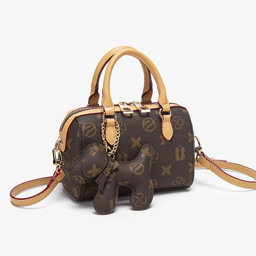 丁摩 波士顿枕头包女复古印花老花手提包单肩斜挎小包6ZF-253579 商品图0