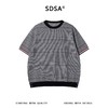 SDSA男装2026新款轻奢潮牌千鸟格撞色条纹袖口针织短袖T恤百搭 商品缩略图0