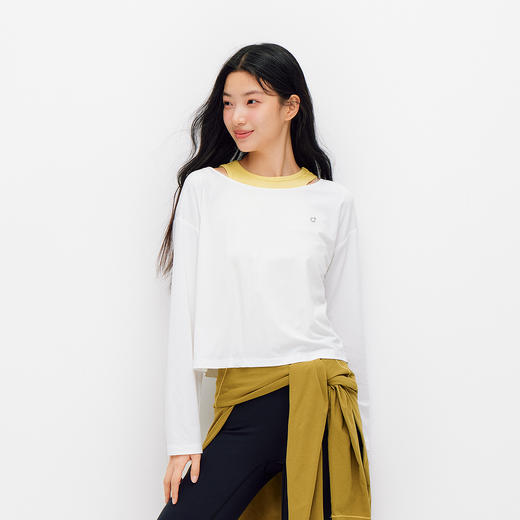 森马长袖T恤女夏季短款轻薄吸湿速干镂空2026新款百搭设计感罩衫 商品图2