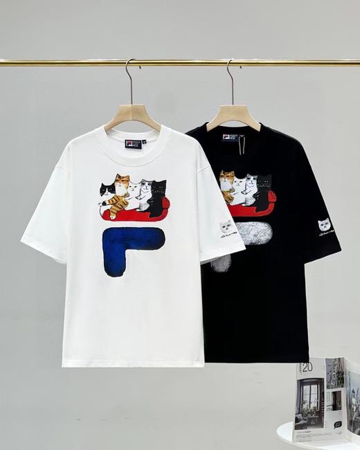F032933五只猫动物主题休闲宽松男女款情侣款短袖T恤 商品图0