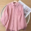 F032951高奢系列夏季新款苎麻女士温柔C位粉苎麻轻薄防晒衬衫 商品缩略图9