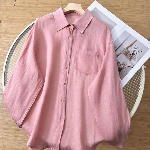 F032951高奢系列夏季新款苎麻女士温柔C位粉苎麻轻薄防晒衬衫 商品图9