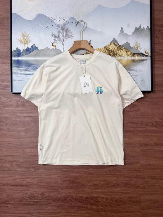 F032982日常通勤简约圆领治愈系刺绣宽松落肩短袖T恤 商品图10