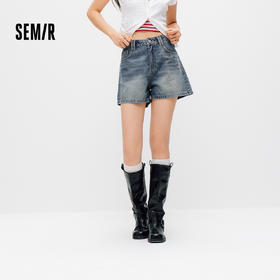 森马牛仔裤女夏季烫钻图案做旧2026新款甜酷街头女生个性时尚短裤