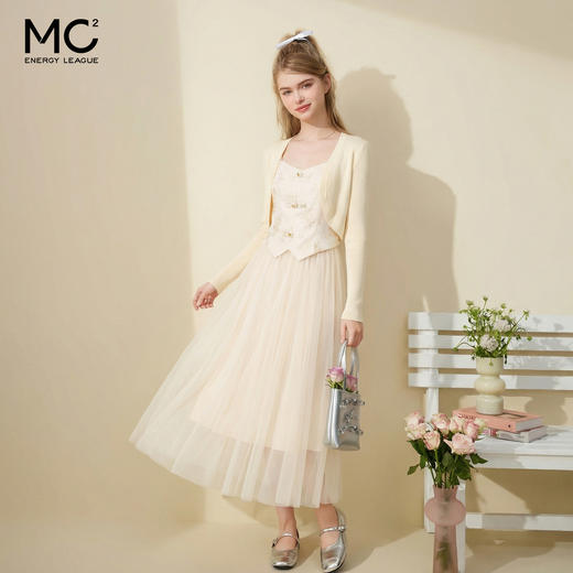 女装针织外披配网纱吊带裙两件套-803S4221001 商品图1