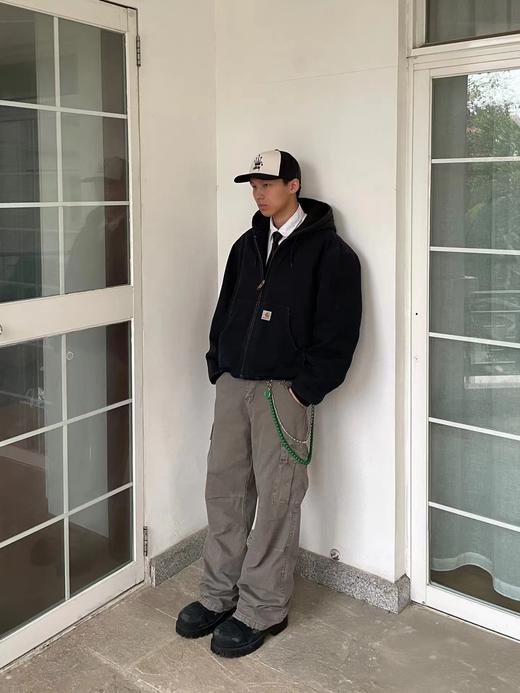 F032962美式工装风水洗做旧牛仔工装连帽夹克外套男女同款 商品图12