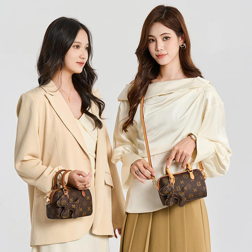 丁摩 波士顿枕头包女复古印花老花手提包单肩斜挎小包6ZF-253579 商品图3