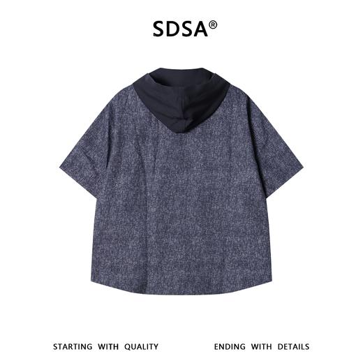 SDSA男装2026新款高贵轻奢潮牌双面可穿设计连帽短袖衬衫百搭时尚 商品图1