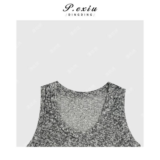 03-5潘依绣丁丁宠粉设计感U领花纱无袖小背心Q39731 商品图2