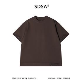 SDSA男装2026新款高贵轻奢简约网格钉珠拼接宽松短袖T恤百搭宽松