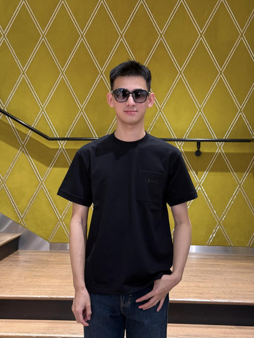 古驰 26ss口袋马衔扣刺绣T恤  男女同款 黑色（DY） 商品图0