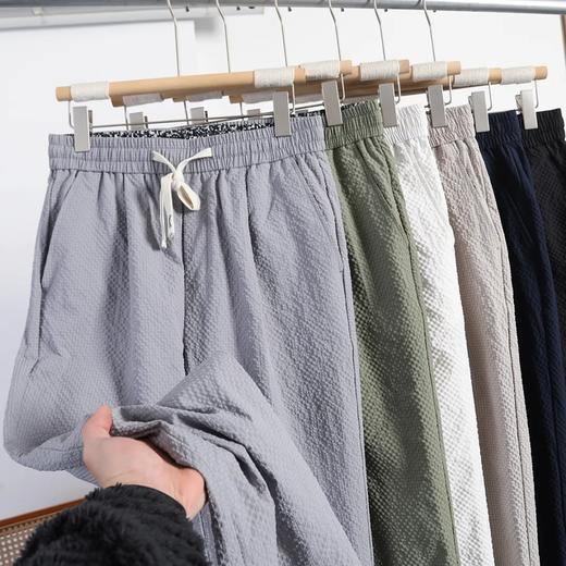 F032902春夏薄款立体裁剪男士松紧腰修身直筒纯色休闲裤 商品图6