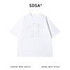 SDSA男装2026新款高贵轻奢美式毛边贴布字母数字做旧圆领短袖T恤 商品缩略图0