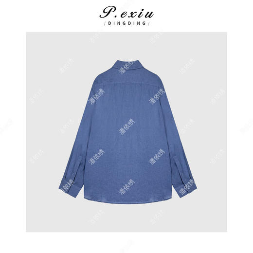 03-5潘依绣丁丁宠粉韩系简约翻领长袖衬衫Q39833 商品图1