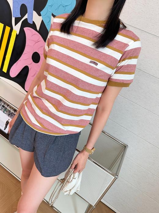 普拉达 26Ss新款条纹针织T恤 商品图0