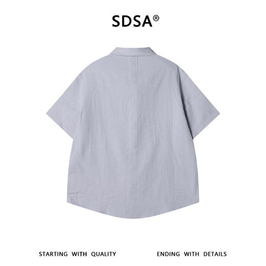 SDSA男装2026新款高贵轻奢简约立体竖条压褶短袖衬衫百搭简约衬衣 商品图4