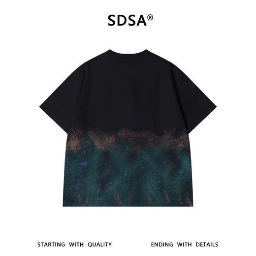 SDSA男装2026新款高贵轻奢复古渐变晕染撞色印花圆领短袖T恤百搭 商品图4