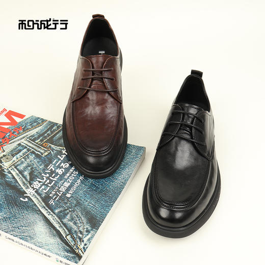 和诚行2026春季新款时尚舒适百搭系带男式商务鞋0930273 商品图0