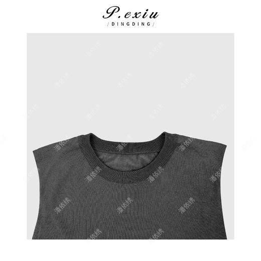 03-5潘依绣丁丁宠粉慵懒风绑带披肩无袖圆领背心Q5884 商品图2