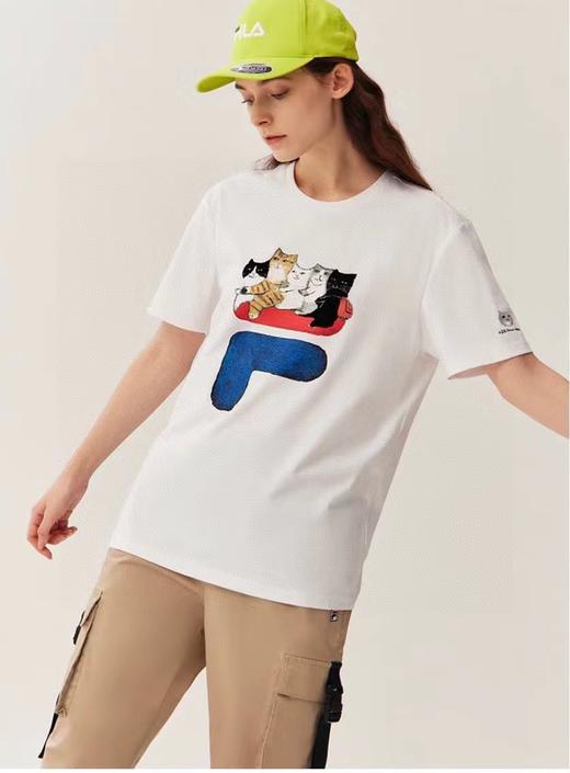 F032933五只猫动物主题休闲宽松男女款情侣款短袖T恤 商品图7