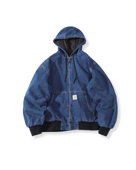 F032962美式工装风水洗做旧牛仔工装连帽夹克外套男女同款 商品图2