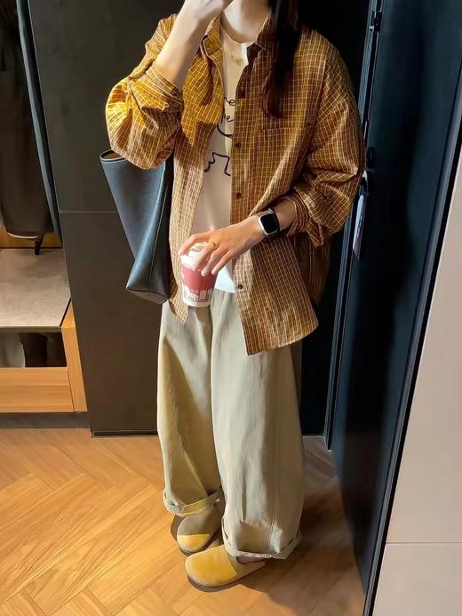 F032952新款幂式港风复古小众松弛感宽松百搭荃棉防晒衬衣 商品图0