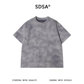 SDSA男装2026新款轻奢扎染设计圆领短袖T恤小众破坏感百搭上衣