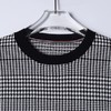 SDSA男装2026新款轻奢潮牌千鸟格撞色条纹袖口针织短袖T恤百搭 商品缩略图1