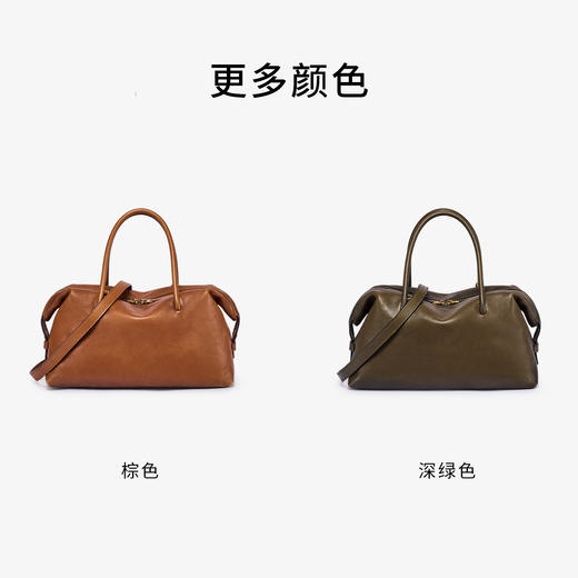 【2F迪桑娜】迪桑娜 26SS风行系列 擦色波士顿款 手拎斜跨肩带多用途植鞣牛皮女包 商品图5