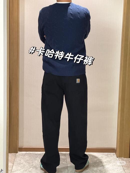 卡哈特黑色直筒牛仔裤 延续 1889 年的工装灵魂13盎司的重磅棉质丹宁， 商品图0
