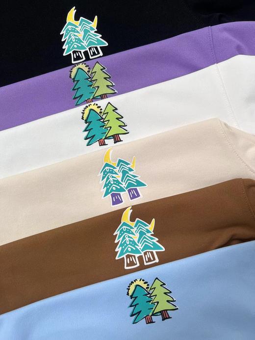 F032982日常通勤简约圆领治愈系刺绣宽松落肩短袖T恤 商品图3