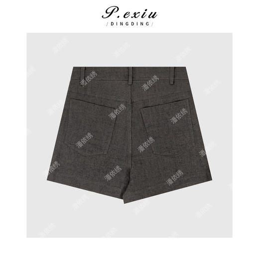 04-1潘依绣丁丁宠粉高级时髦显瘦不规则口袋休闲短裤Q69592 商品图1