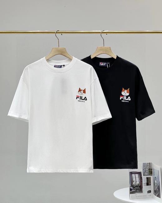 F032931联名款小猫印花休闲宽松情侣款短袖T恤 商品图0