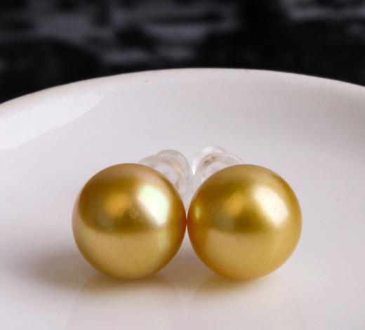 ⁶【南洋金珍珠】18K金耳钉，10-11MM，编号ED134，出证书，48小时鉴赏期——SS06-CR-YMZZ【HOT】 商品图0
