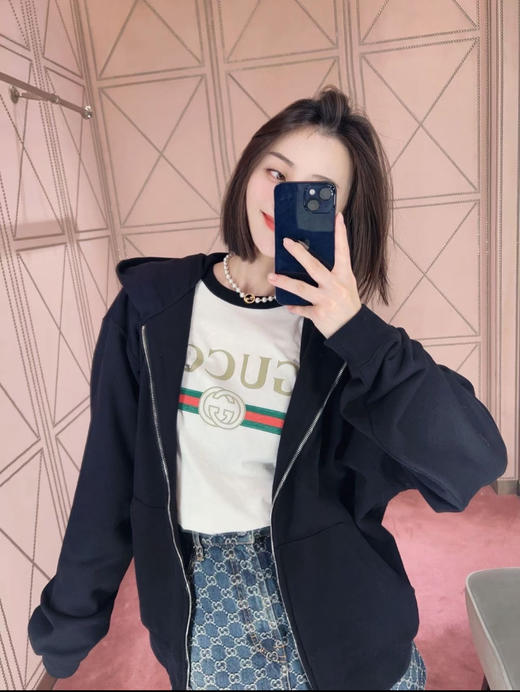 古驰 26Ss新款经典黑连帽拉链外套 商品图2