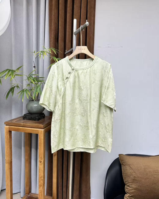 原单新款花萝重磅真丝短袖 商品图5