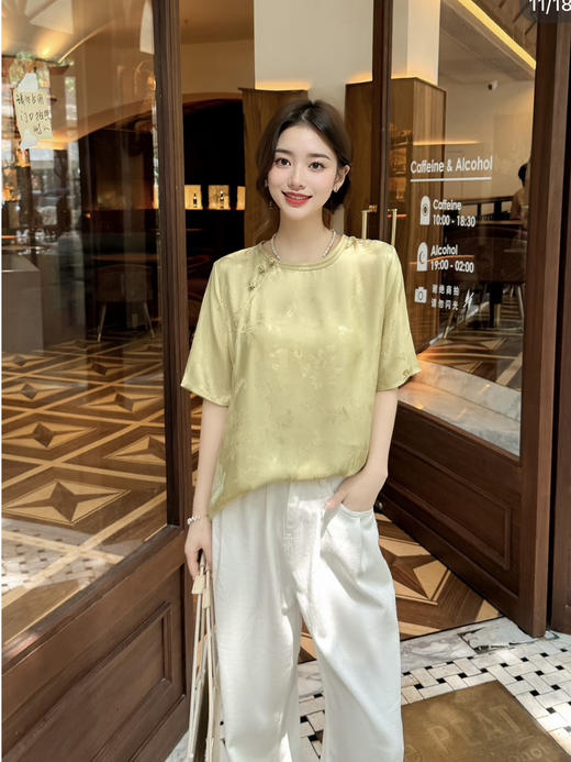 原单新款花萝重磅真丝短袖 商品图0