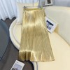 丁摩 法式温柔风百褶半身裙女春夏新款压褶缎面裙垂感显瘦气质裙子6ZF-7166 商品缩略图3