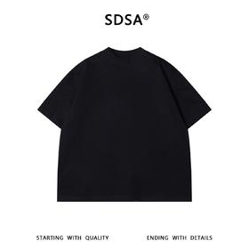 SDSA男装2026新款高贵轻奢时尚简约纯色领口磨破设计圆领短袖T恤