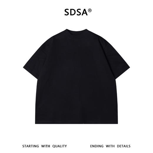 SDSA男装2026新款高贵轻奢时尚简约纯色领口磨破设计圆领短袖T恤 商品图0