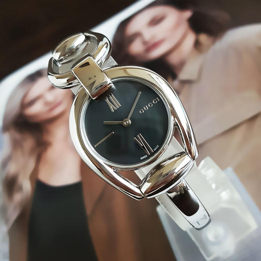 【95新】GUCCI古驰石英28MM（女款）马衔扣手镯腕表精钢230326NJM04 商品图3