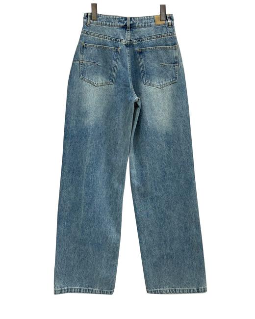 女款高腰直筒牛仔裤长裤la010 商品图1