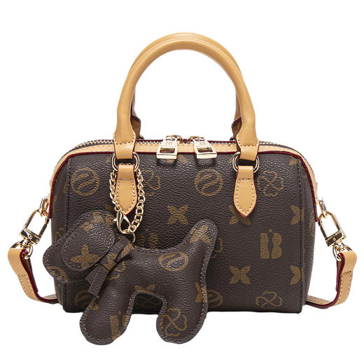 丁摩 波士顿枕头包女复古印花老花手提包单肩斜挎小包6ZF-253579 商品图4