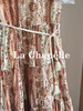 专柜实拍【波西米亚风！】拉夏贝尔/La Chapelle天丝+亚麻！法式碎花吊带连衣裙压褶可调节肩带收腰A字裙含流苏腰带 商品缩略图12