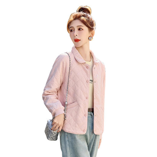 丁摩 开春外套女新款薄款短款小香风减龄春装纯色夹克6ZF-8889 商品图4