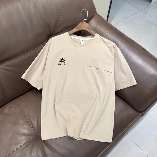 F032973无缝压胶宽松运动减龄吸湿透气微弹圆领落肩宽松短袖T恤 商品图6