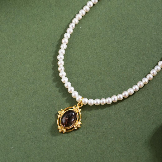 子佩集【玲珑御韵】银S925珍珠惜王妃项链【SGN1140006】椭圆双色2602 商品图0