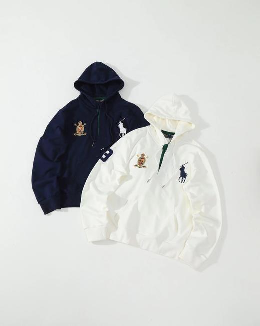 F032964字母数字图案刺绣大马标20周年纪念徽章连帽套头长袖卫衣 商品图0