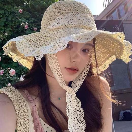 夏季2026草帽女新款镂空草编帽出游防晒帽子 沙滩海边大帽檐遮阳帽 商品图1